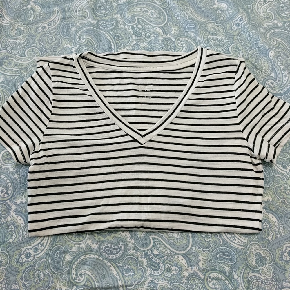 Mossimo Supply Co. B&W V-Neck Shirt